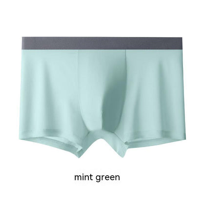 Men's Ice Silk Boxer Briefs – Breathable Mid-Waist Underwear
