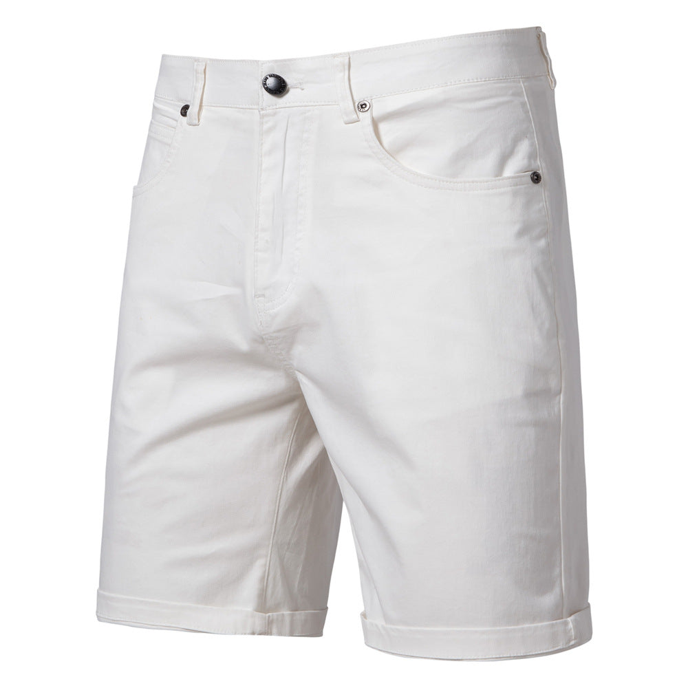 Men's Cotton Slim-Fit Cropped Trousers | Straight Leg Waist 30-38"