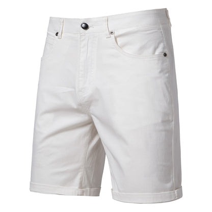 Men's Cotton Slim-Fit Cropped Trousers | Straight Leg Waist 30-38"