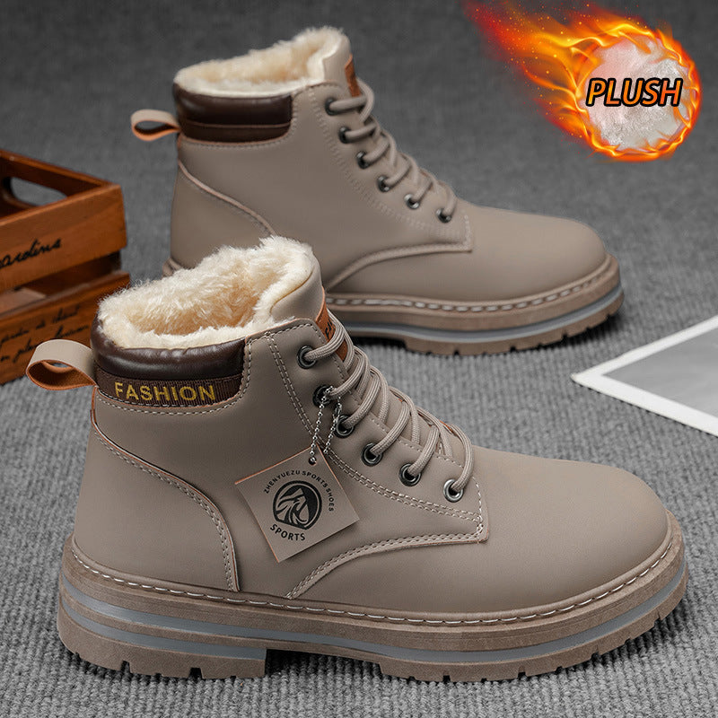 Men's Vintage Casual Boots – Round Toe PU Leather | 4 Colours | EU 39–48