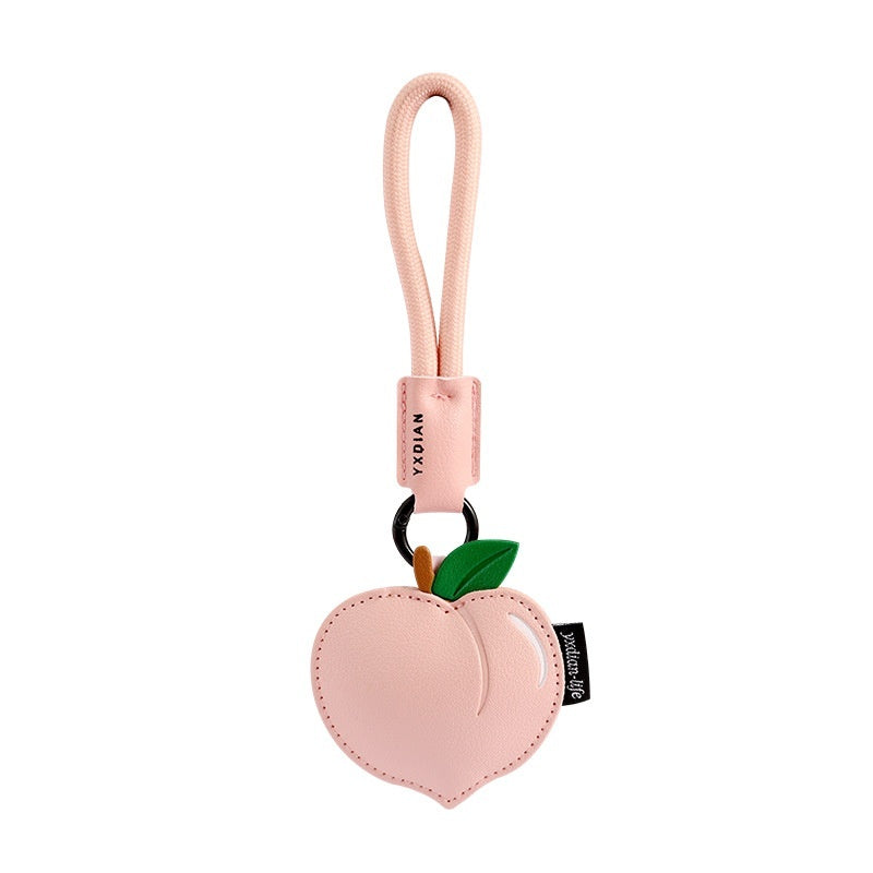 Cute Fruit Leather Keyring | Peach, Lemon & Cherry