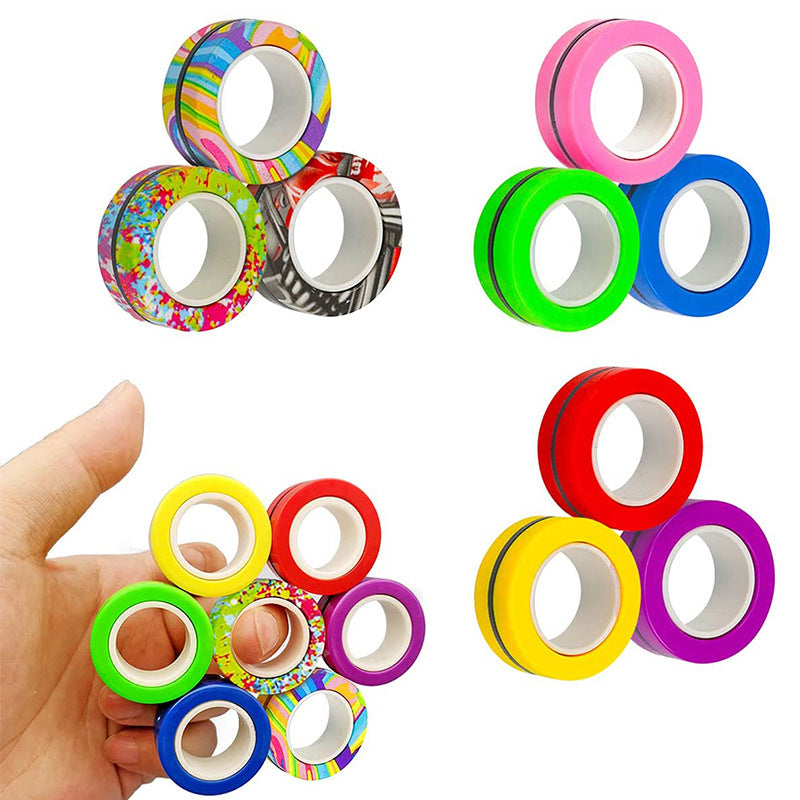 Magnetic Fingertip Spinning Top Set 3 Pack | Fidget Desk Toy