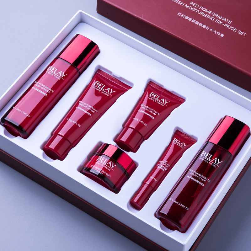 6-Piece Hyaluronic Acid Skincare Set – Avocado or Red Pomegranate