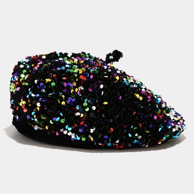 Women's Sequined Pumpkin Hat | Flat-Top Novelty Cap – 7 Colours