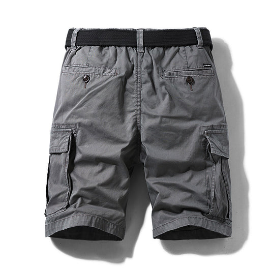 Men's Cotton Cargo Shorts | Multi-Pocket Workwear Loose Straight W29-W40