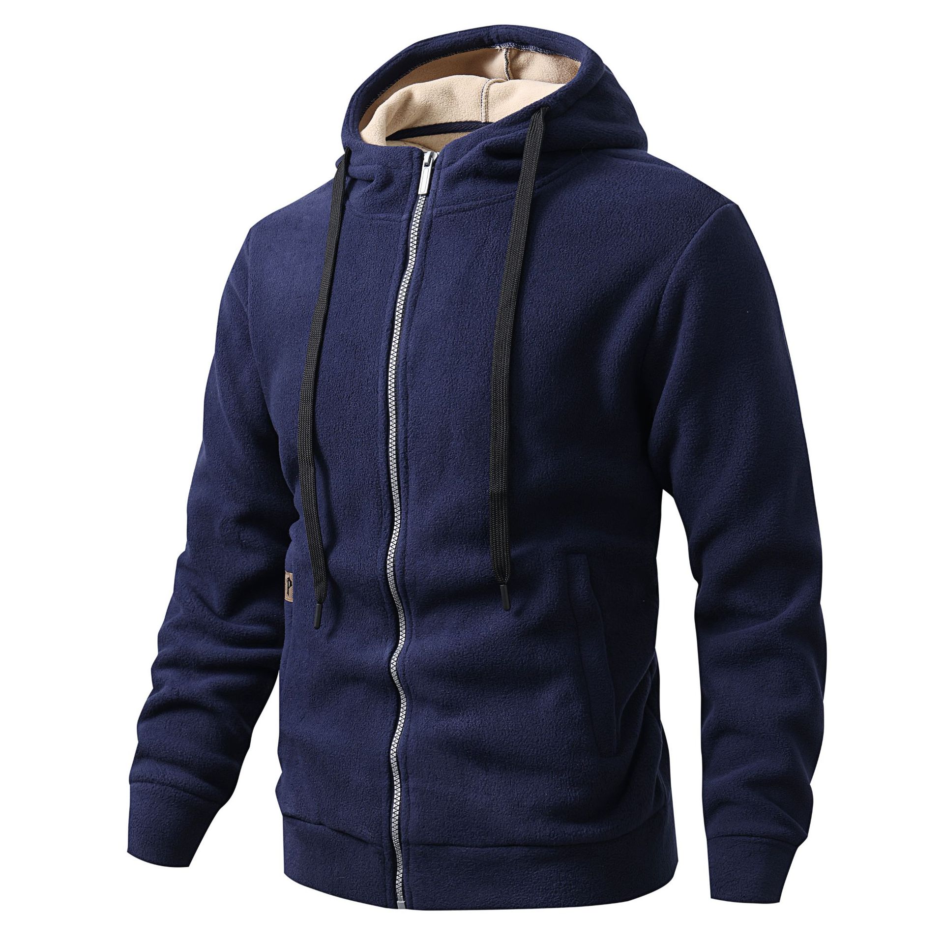 Men's Fleece-Lined Hooded Cardigan Jacket | Casual Outerwear XS–3XL