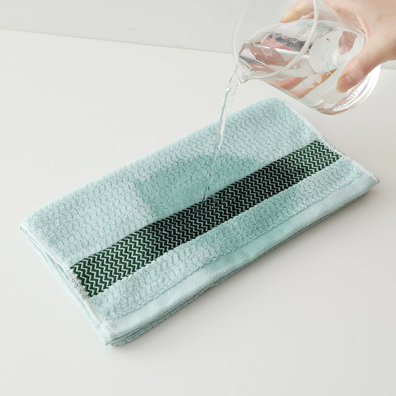 Jacquard Water Pattern Cotton Bath Towel | Thickened | Khaki, Green & Beige