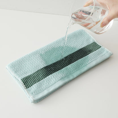 Jacquard Water Pattern Cotton Bath Towel | Thickened | Khaki, Green & Beige
