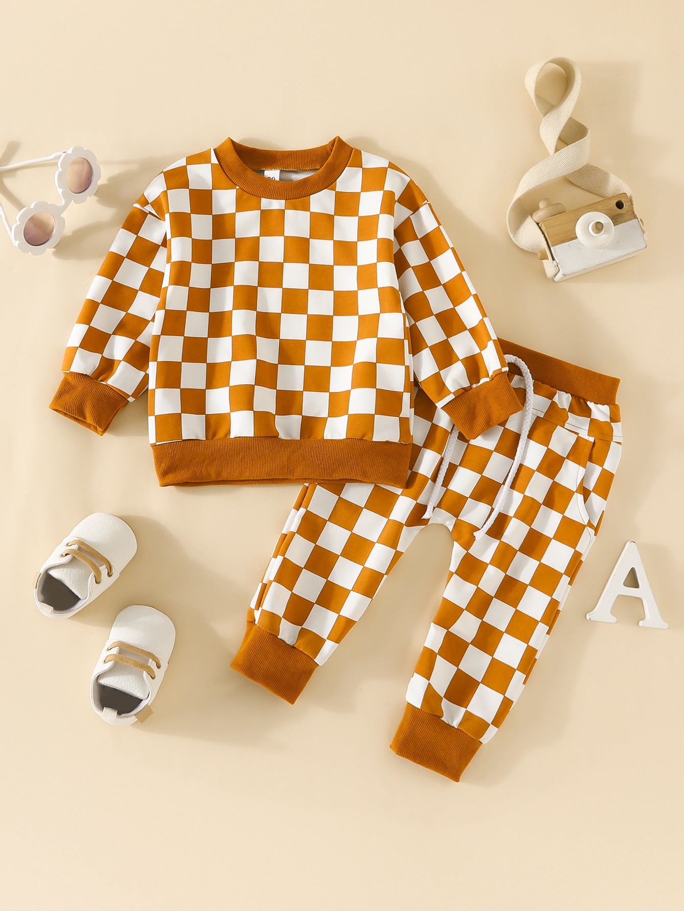 Children's Plaid Cotton Loungewear Set | Unisex Kids Pyjamas