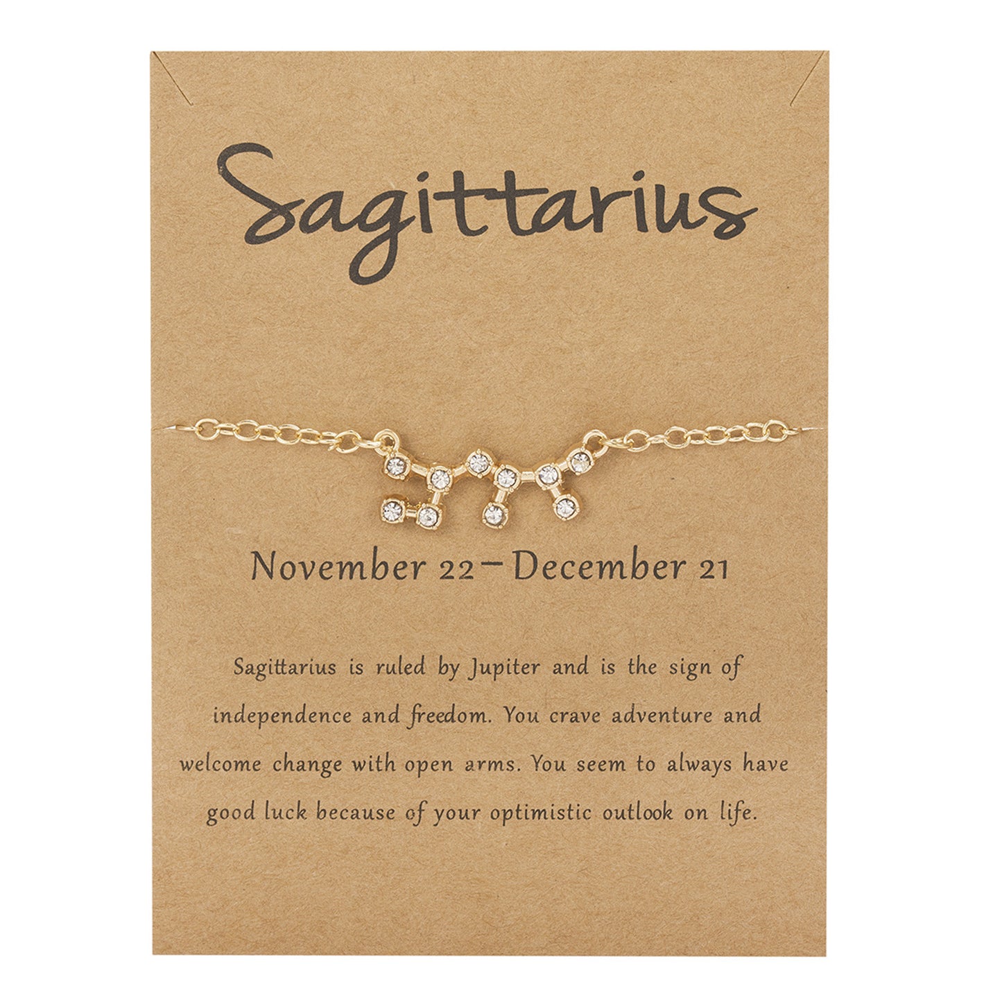 Zodiac Star Sign Gold-Plated Chain Bracelet | All 12 Signs