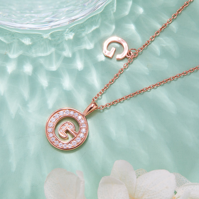 S925 Silver Moissanite Letter G Necklace | GRA Certified