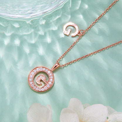 S925 Silver Moissanite Letter G Necklace | GRA Certified