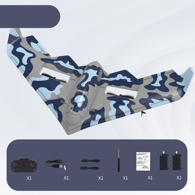 RC Fighter Jet Glider Toy - EVA Fixed-Wing Aircraft with LED Lights