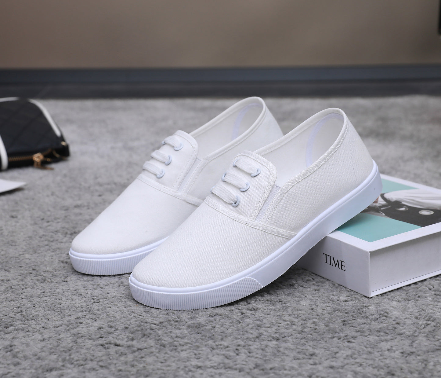 Women's Canvas Slip-On Flat Shoes – Full & Half Slipper Styles