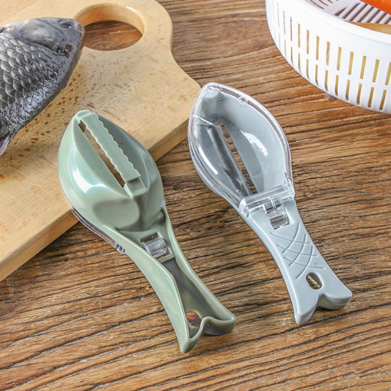 Fish Scale Scraper with Cover & Hanging Hook | Kitchen Descaling Tool