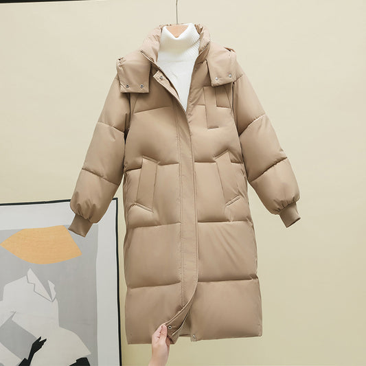 Women's Longline Ribbed Padded Coat - Loose Fit, M-3XL