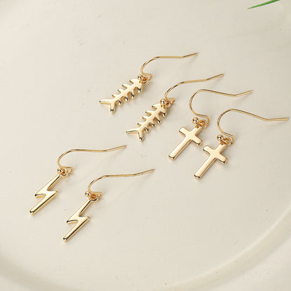 Geometric Charm Stud Earrings | Copper Motif Earrings in 9 Designs