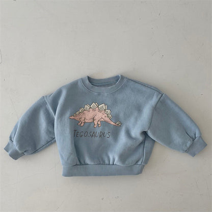 Kids Dinosaur Fleece Pullover Sweater – Soft Cotton Top