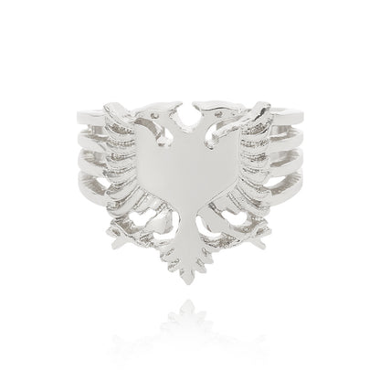 Unisex Alloy Eagle Ring – Electroplated Statement Band Silver, Gold & Set