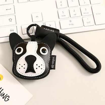 Leather Puppy Dog Keychain | Bulldog & Beagle