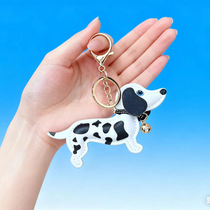 PU Leather Dachshund Bag Keychain | Mini Pouch Charm | 5 Colours