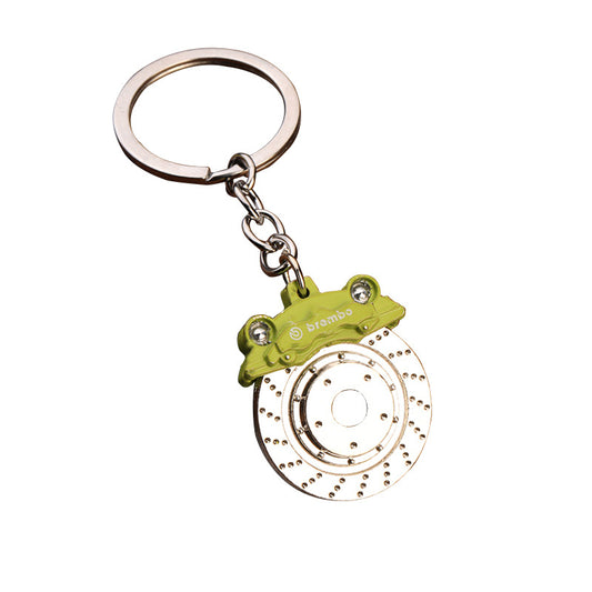 Brake Disc & Caliper Alloy Keychain | Miniature Car Part Charm | 6 Colours
