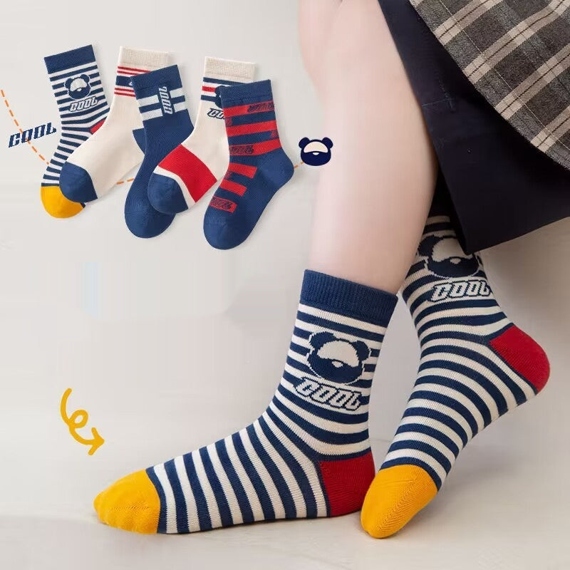 Children's Cartoon Cotton Socks – Dinosaur, Car & Bear | Kids Socks