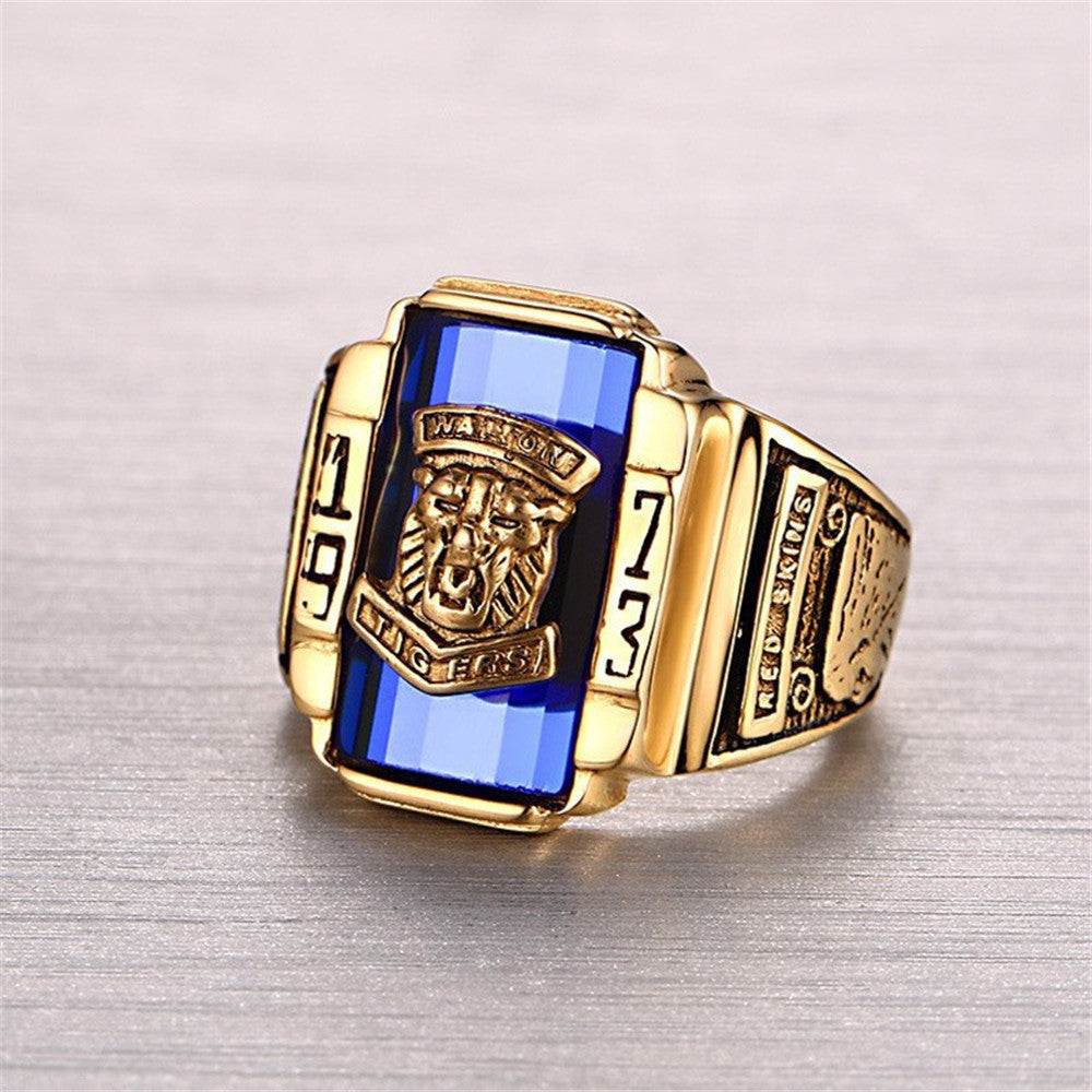 Men's Tiger Head Fashion Ring – Bold Alloy Animal Motif Band