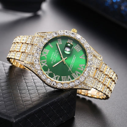 Roman Numeral Quartz Watch | Steel Band Men's Fashion Watch