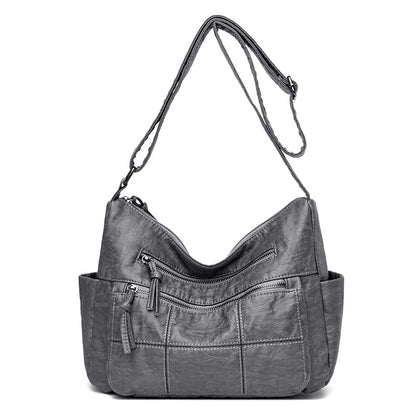 Women's PU Crossbody Shoulder Bag | 3D Pocket | Black, Caramel, Grey & Red