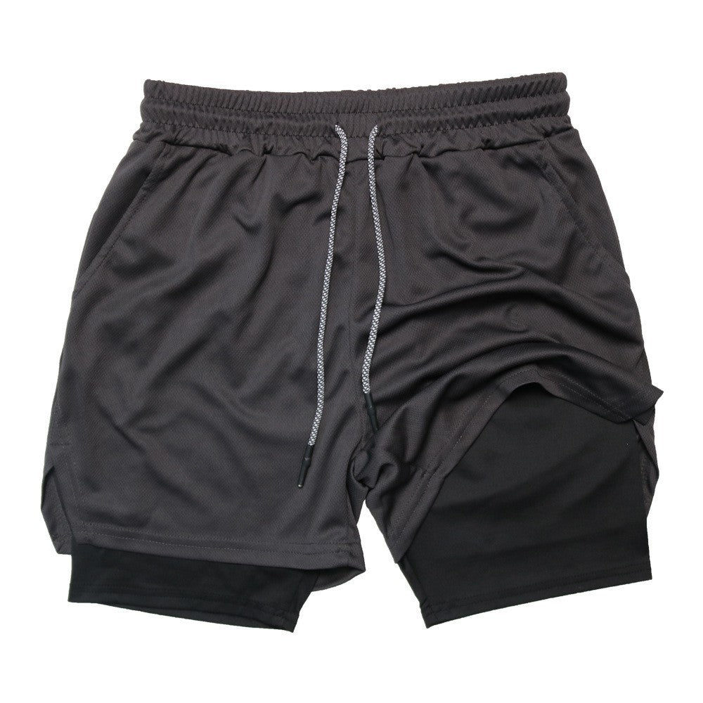 Men's Double-Layer Quick-Dry Sports Shorts | Pockets M-3XL