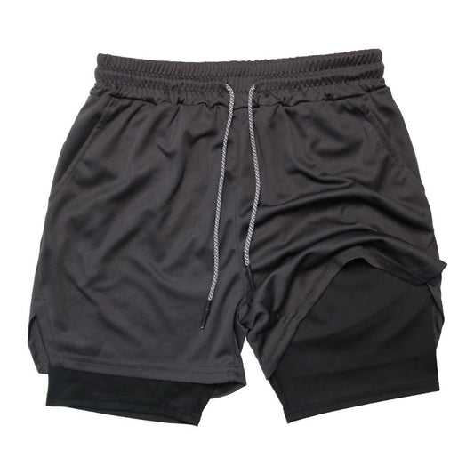 Men's Double-Layer Quick-Dry Sports Shorts | Pockets M-3XL