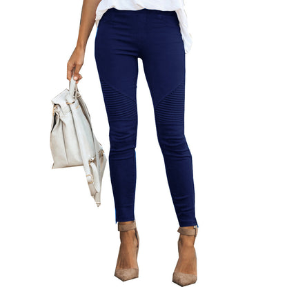Women's Low-Rise Slim-Fit Cotton Stretch Trousers | 10 Colours | S-5XL