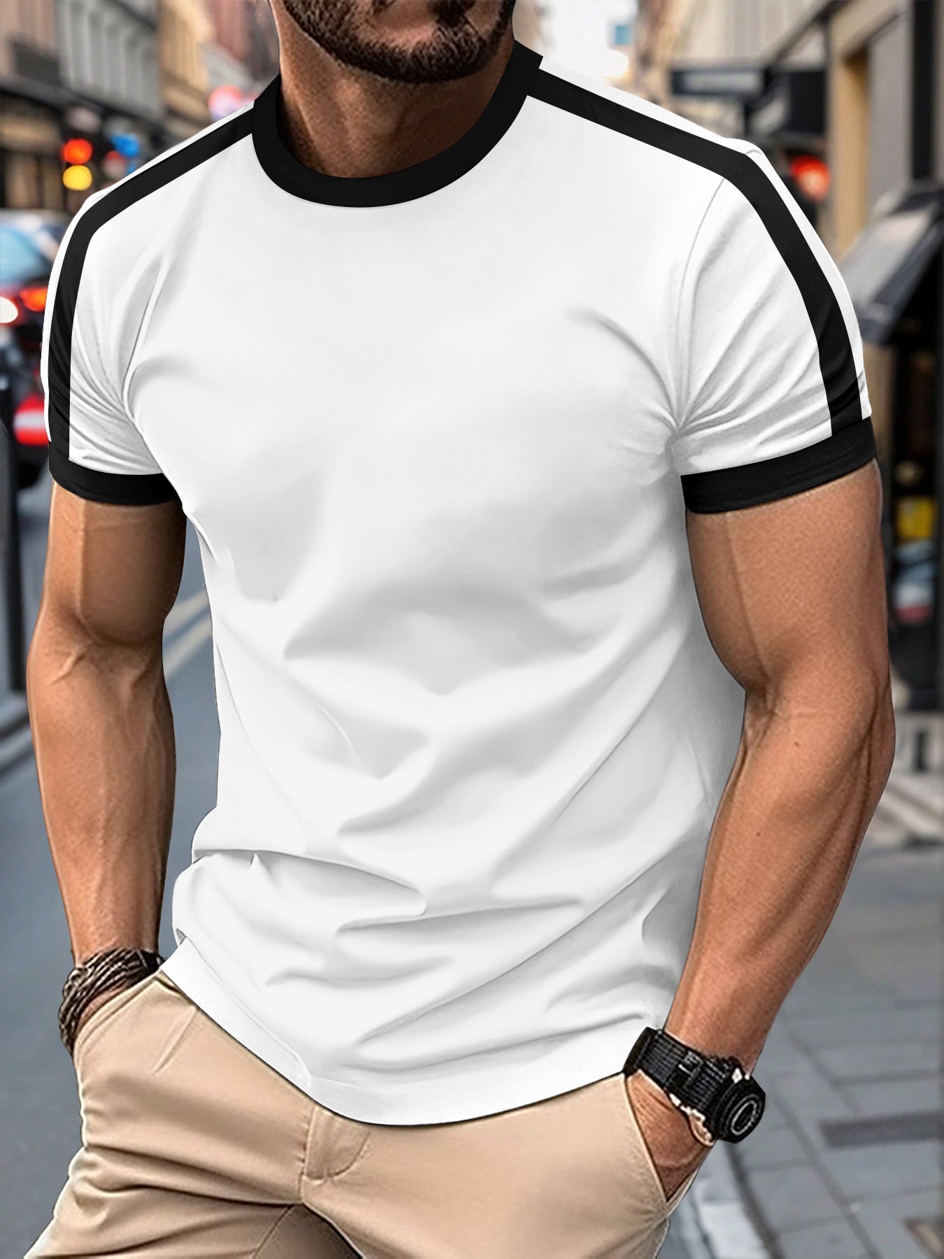 Men's Casual Short-Sleeve Mesh T-Shirt – Lightweight Polyester