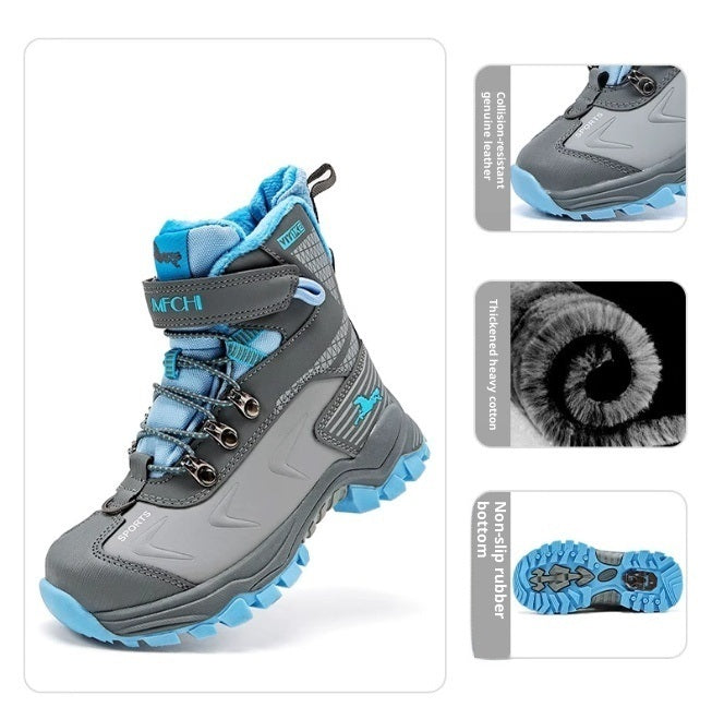 Children's Nubuck Velcro Winter Boots | British Style Kids Boots