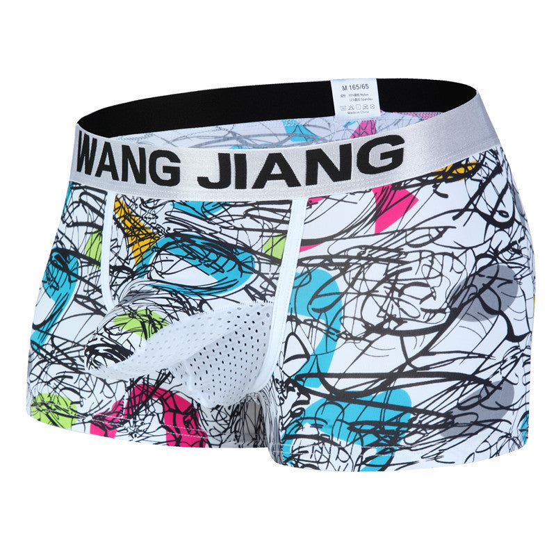 Men's Ice Silk Printed Boxer Briefs – Soft Nylon Knit Underwear 20 Designs