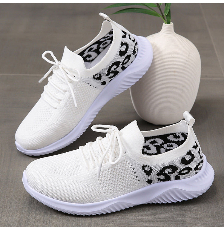 Women's Leopard Print Mesh Lace-Up Sneakers | EU 35–43
