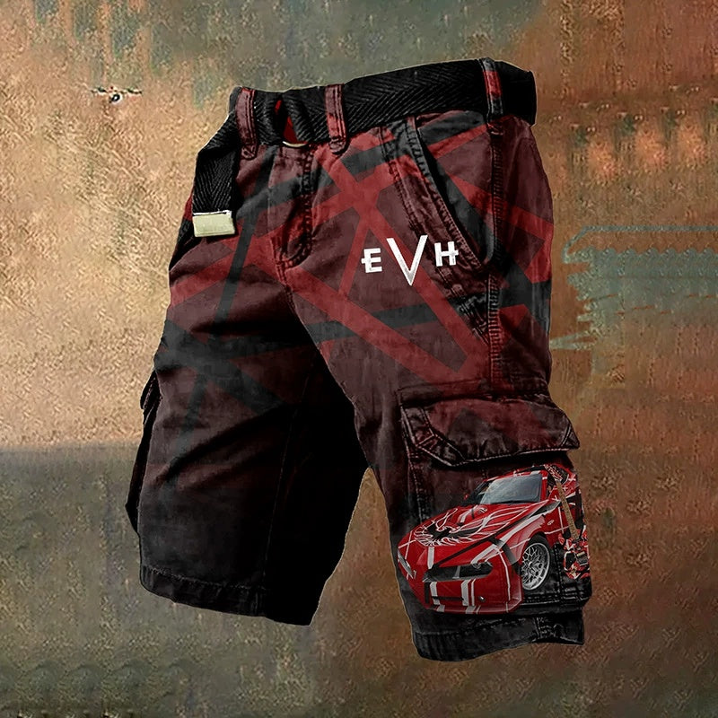 Men's 3D Digital Print Zip-Fly Shorts