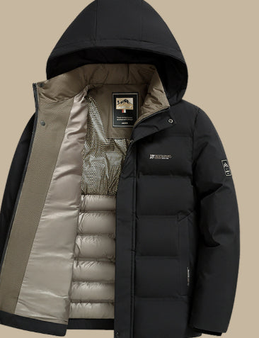 Men's Thickened Corduroy Down Jacket - Removable Padded Lining