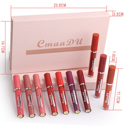Waterproof Matte Lip Gloss Set 10 Pack | Long-Lasting Assorted Shades