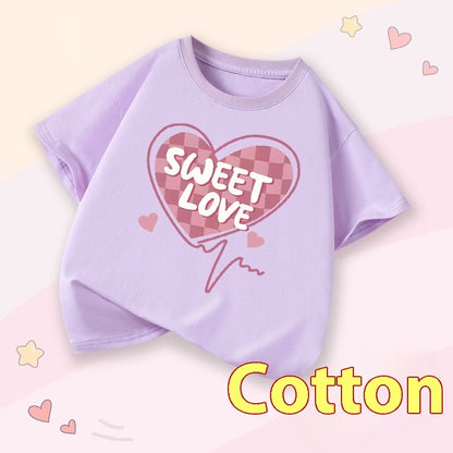Girls Cartoon Print Short Sleeve Cotton T-Shirt – 14 Designs