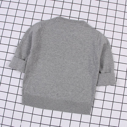 Children's Solid Colour Knitted Cotton Pullover Sweater | Boys & Girls | Age 12M-8Y
