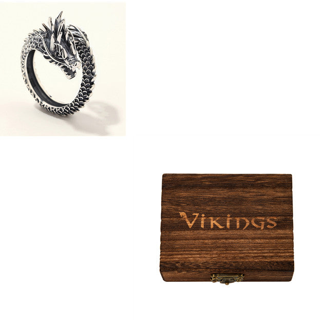 Men's Copper Dragon Ring – Retro Domineering Adjustable Animal Band