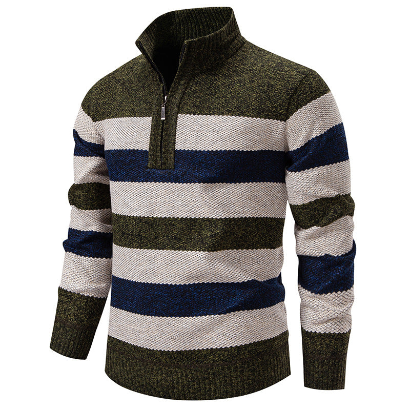 Men's Fleece-Lined Half-Zip Hoodie | Stand-Up Collar | JParker