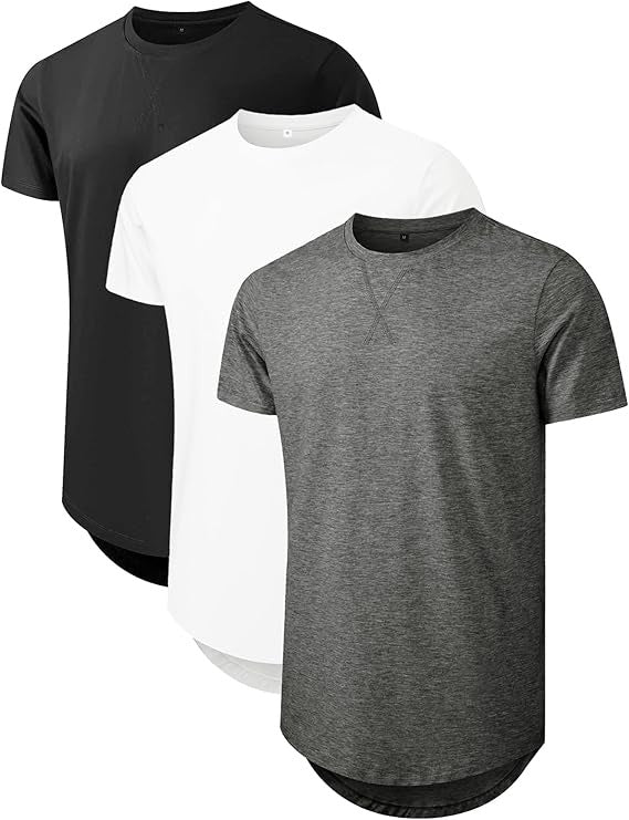 Men's Printed Mesh Cotton Blend T-Shirt - Loose Fit Crew Neck 14 Colours S-3XL