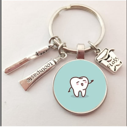 Novelty Tooth Glass Charm Keychain | 9 Styles
