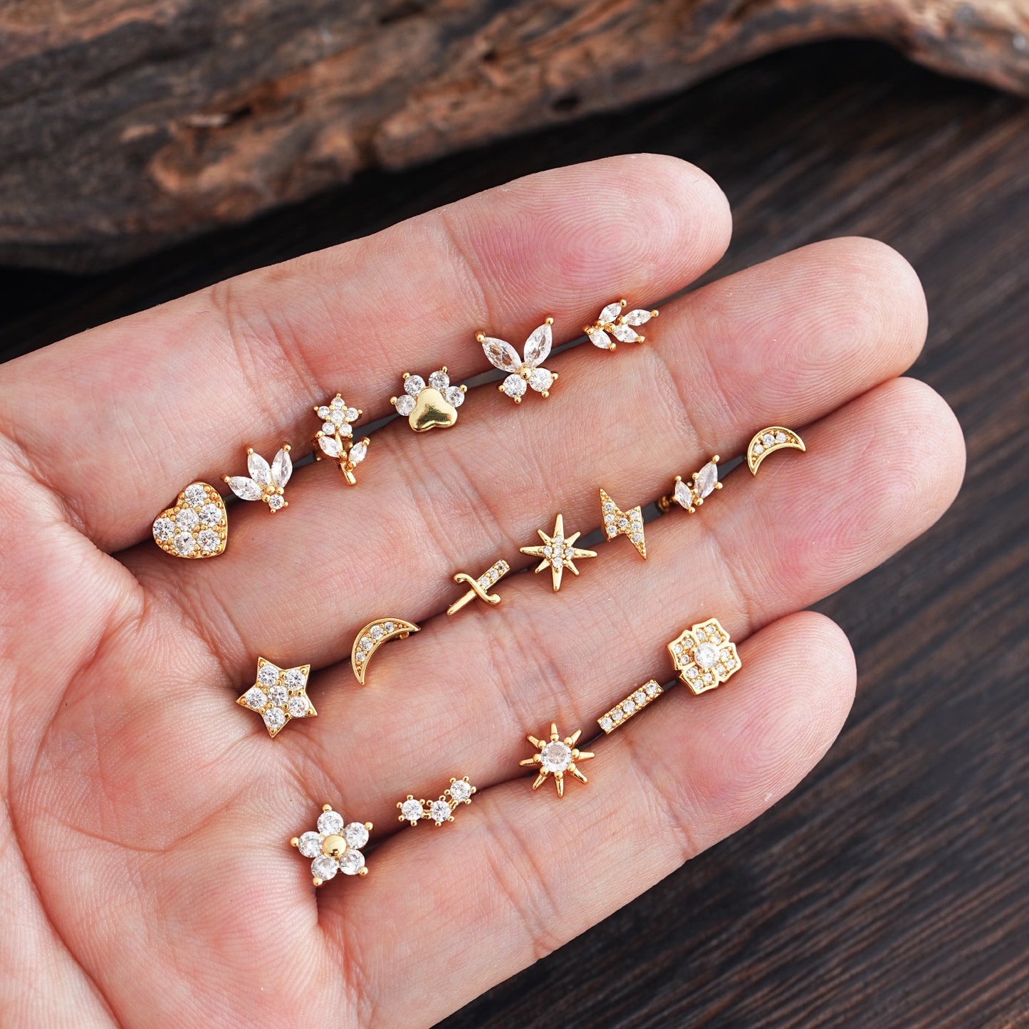 Micro-Set Zircon Ear Cuff | Minimalist Stainless Steel Single Ear Stud