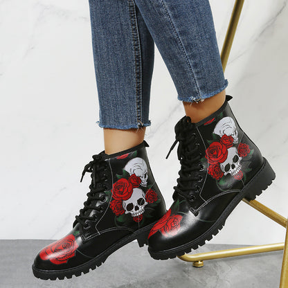 Women's Floral Rose Lace-Up Ankle Boots | EU 35–46