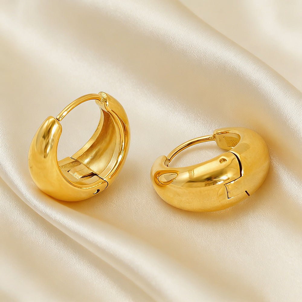 Gold Arc Ear Cuff | Stainless Steel U-Shaped Hoop Earrings