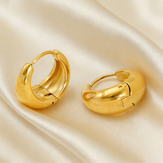 Gold Arc Ear Cuff | Stainless Steel U-Shaped Hoop Earrings